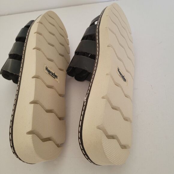 Bearpaw Womens Vanessa Black Leather Huarache Sandals Slip On 9 Medium (B,M) New - Picture 7 of 10